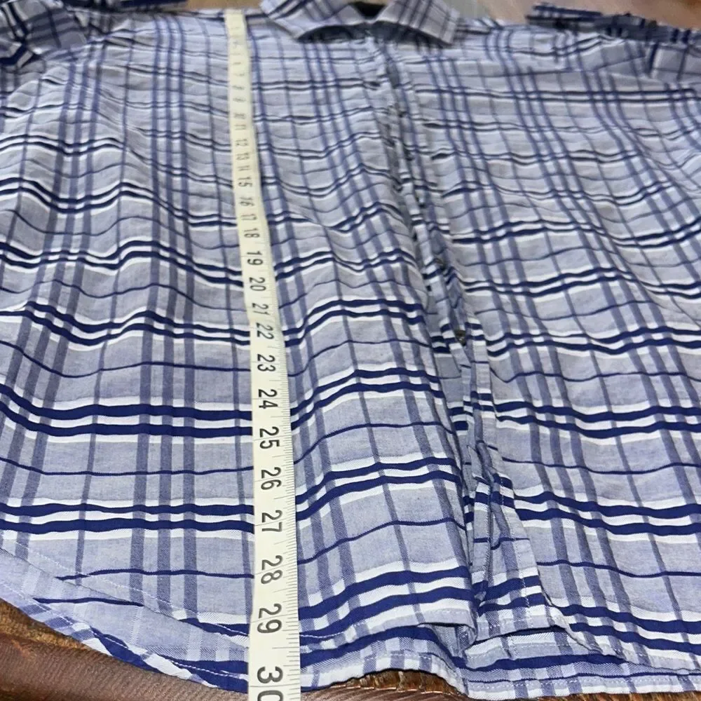 Burberry Novo Check in Midnight 🕛 Blue & Gray Plaid Button-Down Shirt